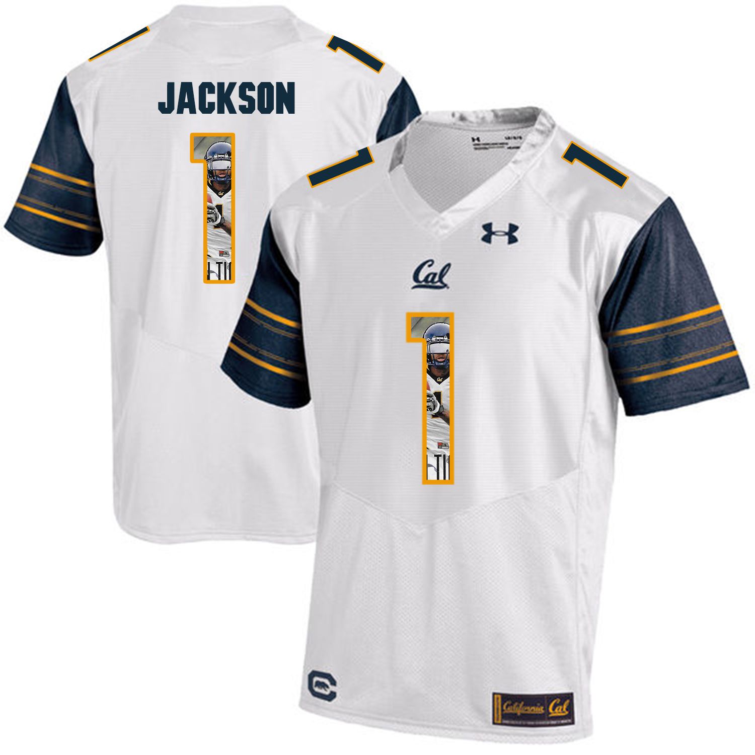 Men California Golden Bears 1 DeSean Jackson White Customized NCAA Jerseys1